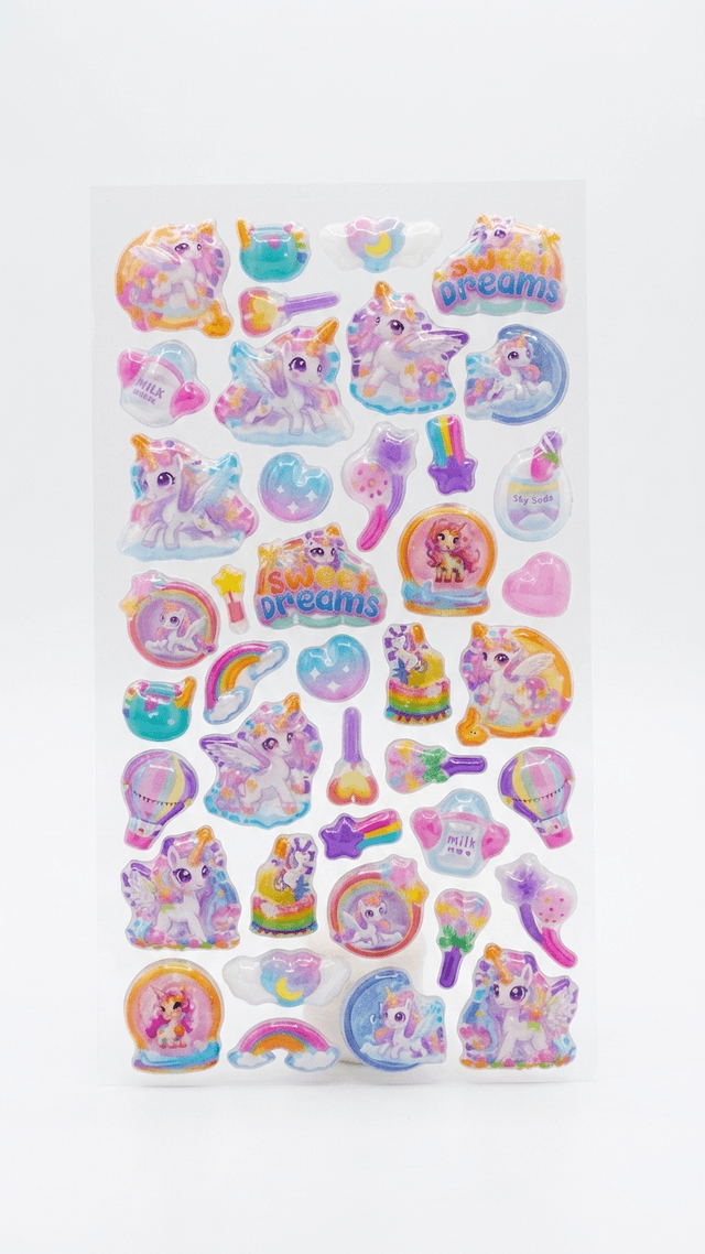 โจ Premium 3D Puffy Sticker Sheets โ Cute Kawaii Decorative Stickers for Kids ๐