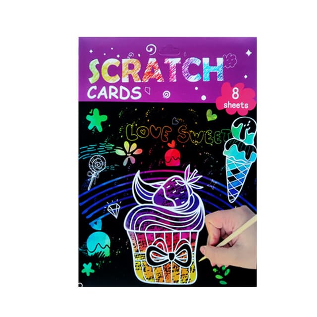 Scratch Art Cards for Kids - 8 Sheets Creative Painting Fun