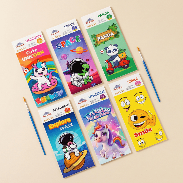Kids Watercolor Painting Book + Brush Set - Birthday Gift