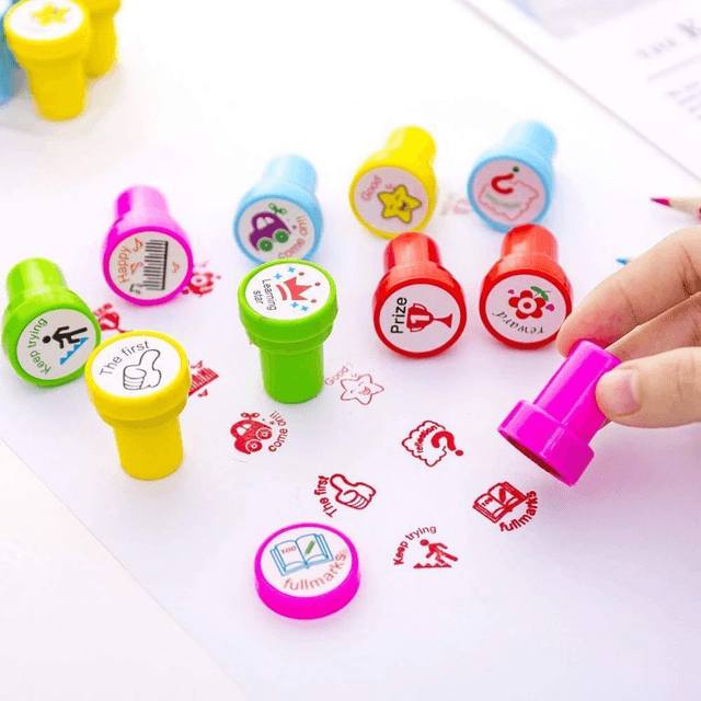 Fun Cartoon Smiley Stamps for Kids - Party Favors & Crafts