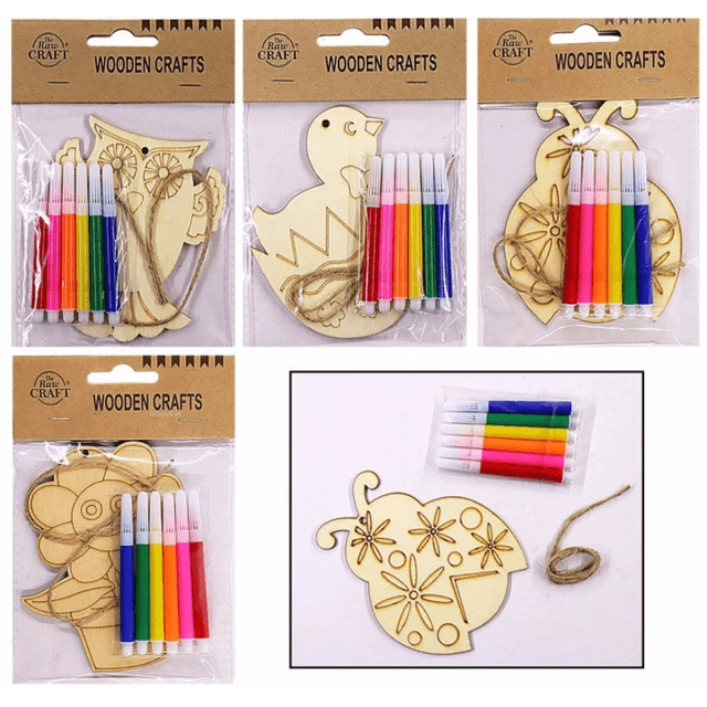 Fun Wooden DIY Colouring Craft Kit for Kids - Birthday Gift