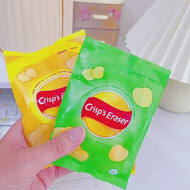 Cute Chips Erasers Set of 2 for Kids - Unique Return Gift