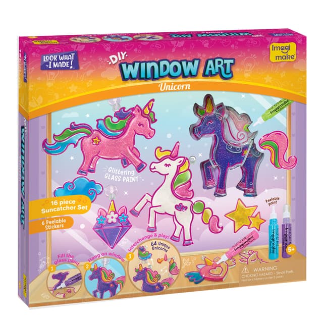 Unicorn Window Art Kit - DIY Glass Painting Birthday Gift